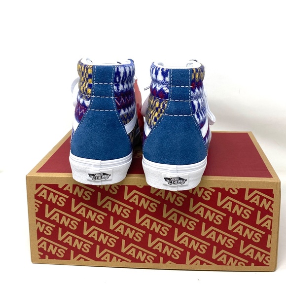 VANS Sk8-Hi Blue Multicolor Women's Suede Canvas Shoes Sneakers Size VN0A7Q5NBER - Picture 8 of 10